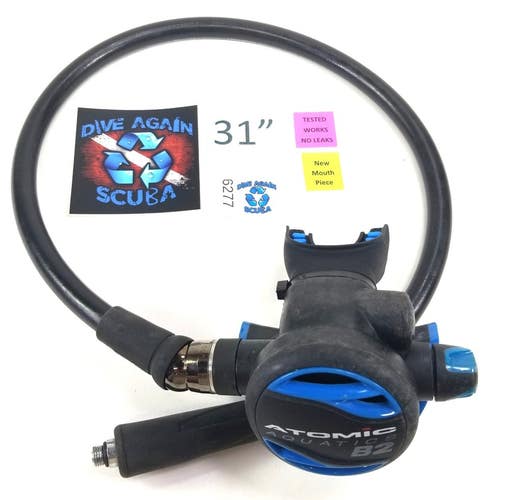 Atomic Aquatics B2 2nd Stage Regulator Scuba Diving Balanced Adjustable Blue