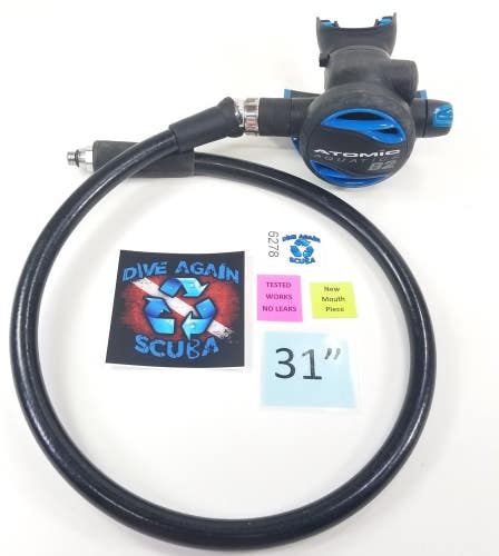 Atomic Aquatics B2 2nd Stage Regulator Scuba Diving Balanced Adjustable Blue
