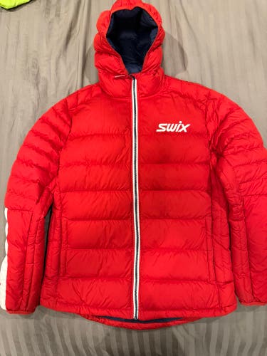 Used red Swix down jacket- Men’s M