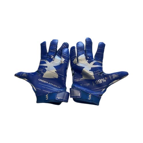 Used Under Armour RECEIVER GLOVES FB Gloves Royal Blue MD 11859-S000033339
