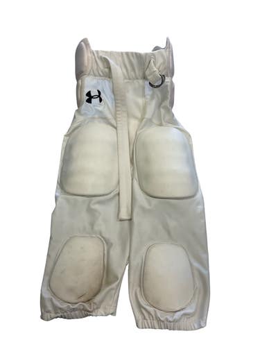 Used Under Armour Youth FB Integrated Pants White SM 11859-S000033341