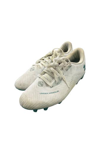 Used Under Armour Soccer Cleats White And Green Junior 05 11859-S000033433