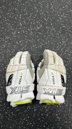 Used STX CELL VI Lacrosse Gloves Mens White 10" 11849-S000043804