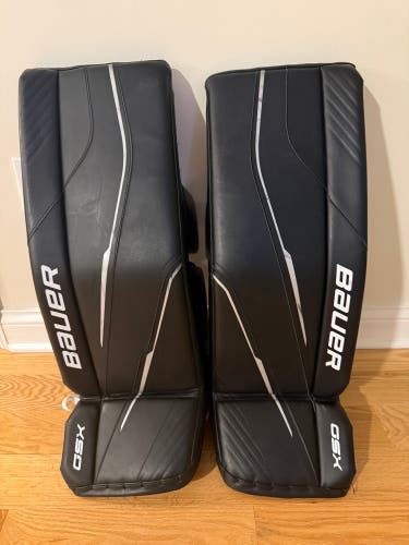 Bauer GSX Junior Large Goalie Leg Pads Black/Black