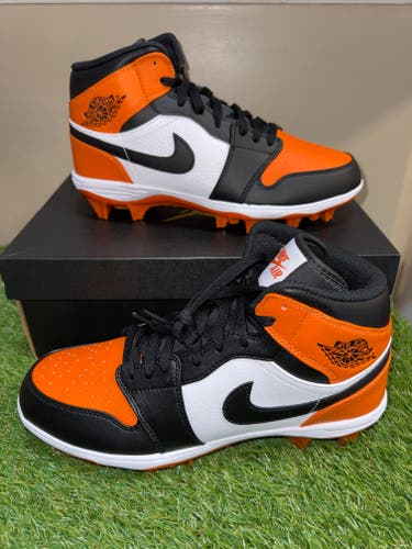 Men 11.5 Nike Air Jordan 1 Mid TD Football Cleats Shattered Backboard FJ6805-801