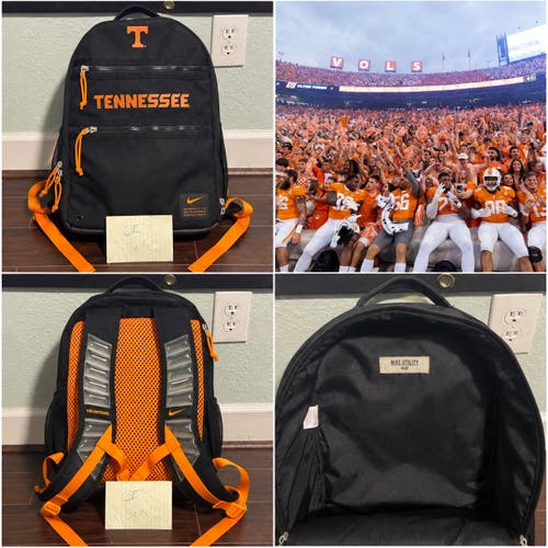 RARE Tennessee Volunteers Football Team Issued Nike Utility Heat Backpack