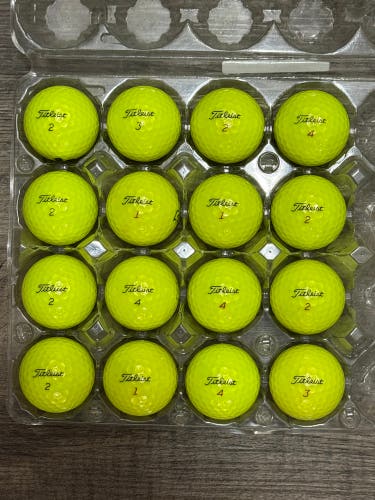 16 Titleist Pro V1 / Pro V1x Yellow Golf Balls - Mostly 5A Mint Condition
