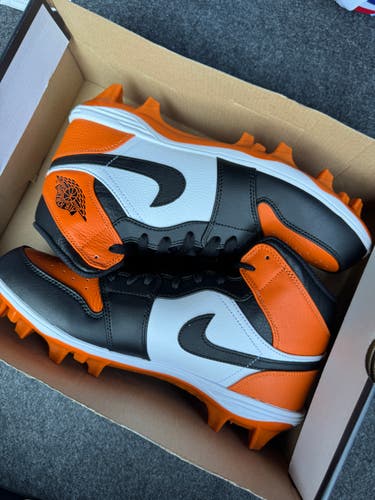 Mens 11 Nike Air Jordan 1 Mid TD Football Cleats Shattered Backboard FJ6805-801