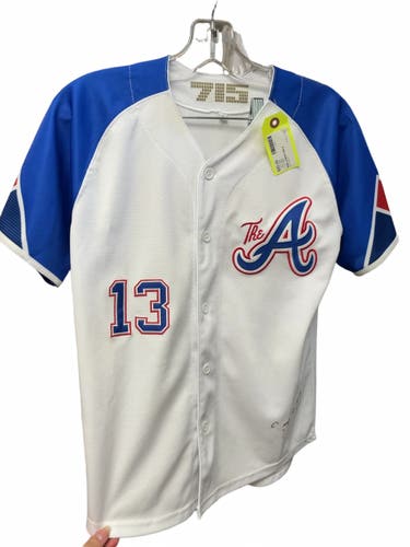 Atlanta Braves Ronald Acuña Jr. #13 City Connect Jersey Large White/Blue