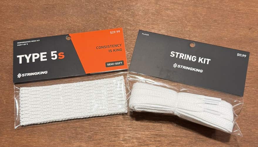 New StringKing 5S Semi-Soft Mesh (White) Complete Stringing Kit (White)