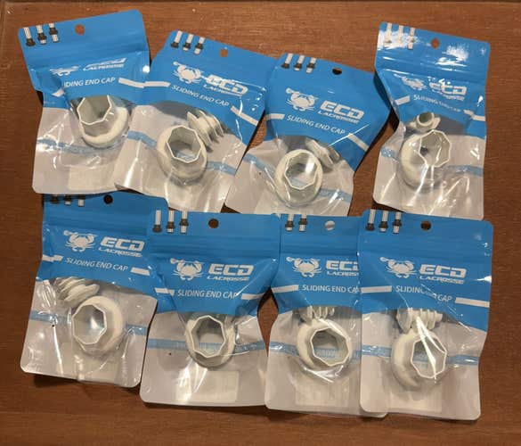 Lot of 8 NEW ECD Lacrosse Sliding End Caps (White)