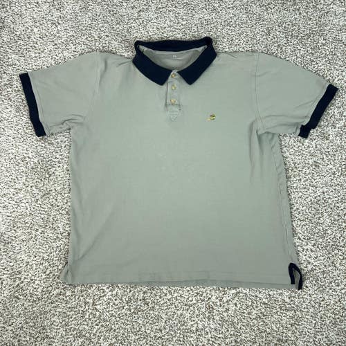 Orvis Polo Shirt Mens XL Gray Navy Contrast Collar Embroidered Logo Cotton Top
