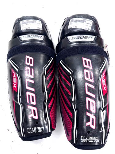 Used Bauer NSX Junior Shin Guards Black 11" 11860-S000315683