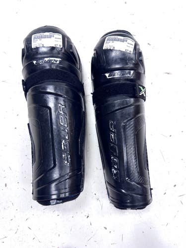 Used Bauer X2 Junior Shin Guards Black 11" 11860-S000315679