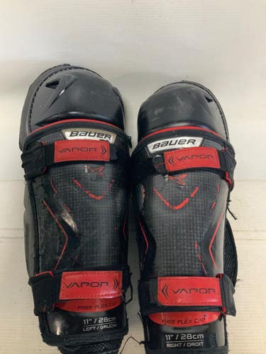 Used Bauer VAPOR 1X Intermediate Shin Guards Black 11" 11823-S000041817