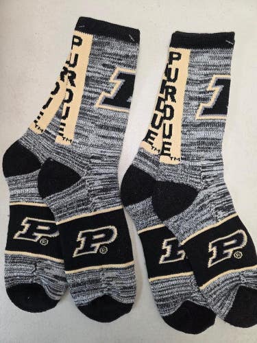 ST4 Mens NCAA PURDUE BOILERMAKERS Crew Socks Lot of 2 Pair MEDIUM New