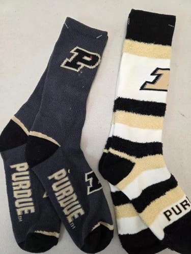 ST7 Mens NCAA PURDUE BOILERMAKERS Crew Socks Lot of 2 Pair MEDIUM New