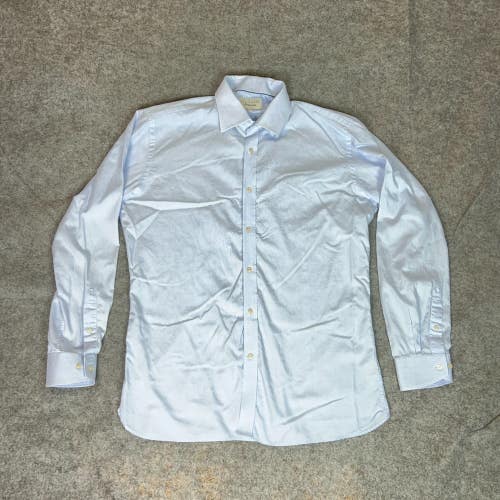 Ted Baker Mens Shirt 16.5 34 Blue Endurance Dress Office Business Flip Cuff ^