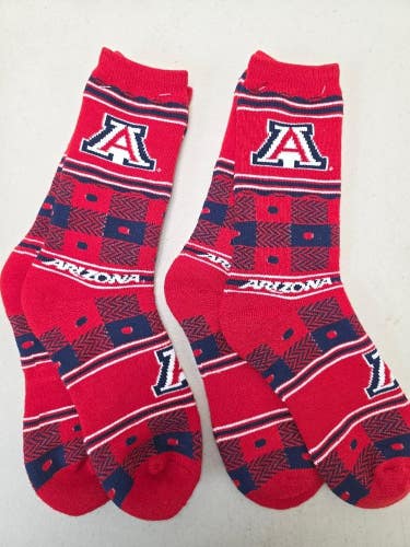 ST9 Mens NCAA ARIZONA WILDCATS Crew Socks Lot of 2 Pair LARGE New