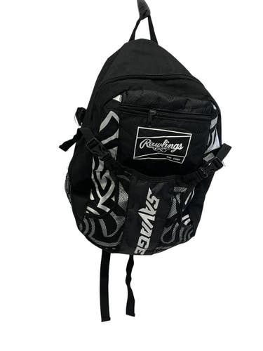 Used Rawlings Savage Jr BB/SB Player Backpack Black 11692-S000157323