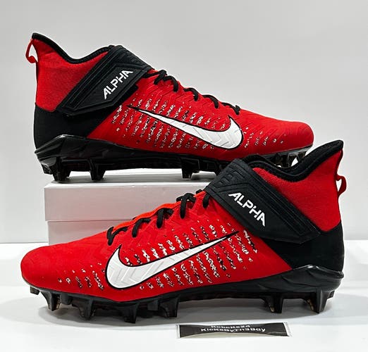 Size 13 Nike Alpha Menace Pro 2 Mid Football Cleats Red AQ3209-601