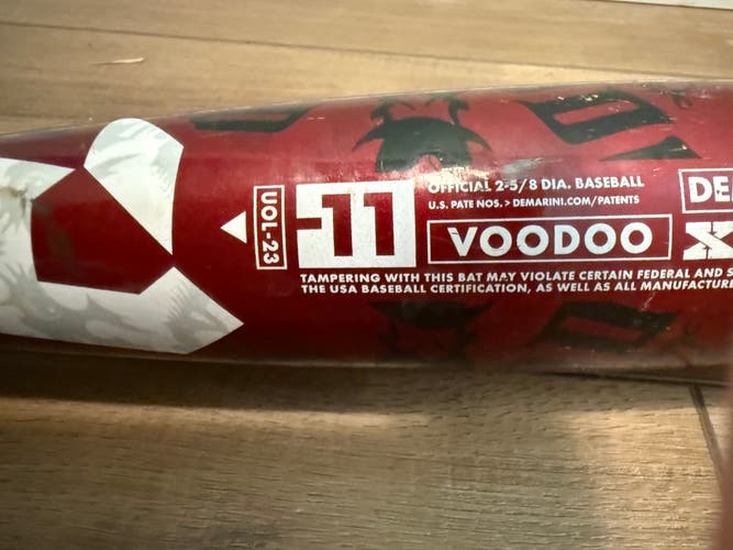 2023 DeMarini Voodoo Alloy USABat Certified Bat (-11) 18 oz 29" (Used)