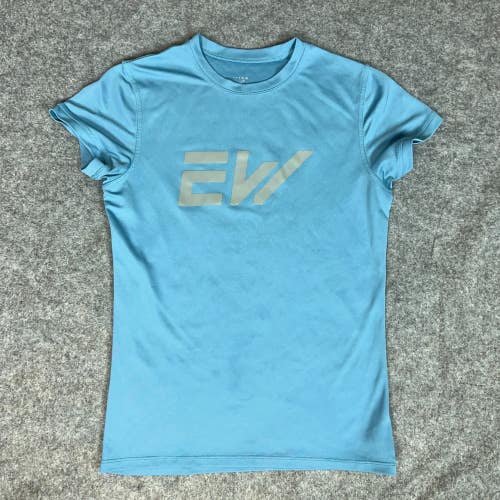 Zorrel Womens Shirt Small Blue Gray Short Sleeve Sports Active Gym Logo Top