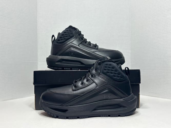 Black Unisex Size M 7.0 (W 8.5)Adult Under Armour Boots (New) UA 695 Leather Tactical Work 6005312