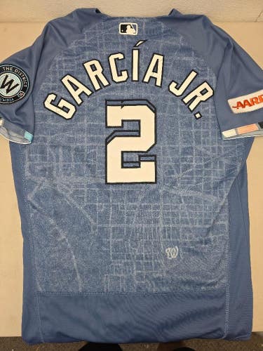 Yankees LUIS GARCIA JR Game Used Nationals 2026 City Connect JERSEY 2 Games COA