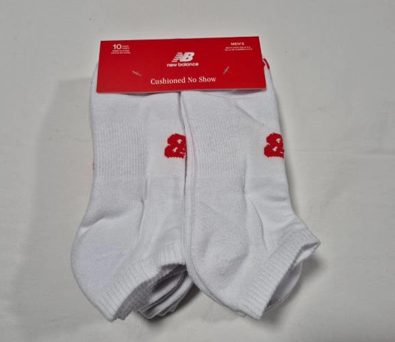 White Adult Unisex Large New Balance Socks (New)
