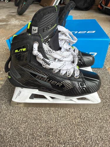 2024 Bauer Elite Hockey Goalie Skates Regular Width Size 3 (Used-like new )