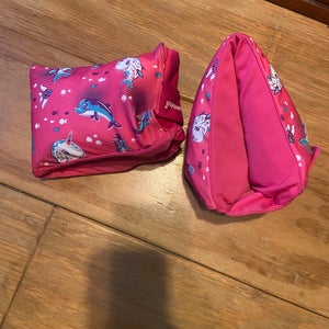 Kids Arm Floaties - Girls Arm Floats - Pink Water Wings - Swim Safety