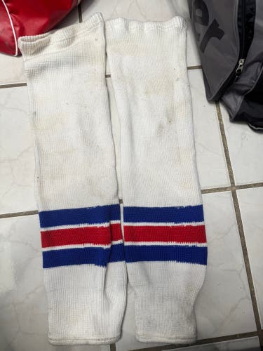 New York Rangers White Knit Socks