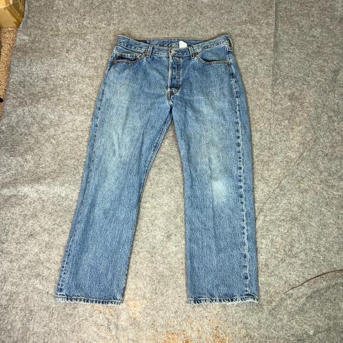 Vintage Levis 501xx Mens Jeans 36x29 Blue Denim Pant Button Fly Basic Everyday