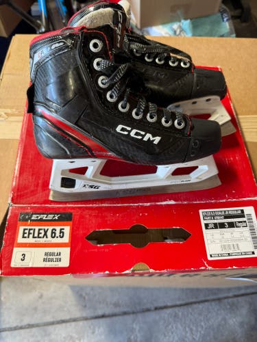 2023 CCM Extreme Flex E6.5 Hockey Goalie Skates Regular Width Size 3 (Used)