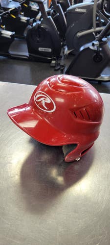 Used Rawlings 6 1/2 - 7 1/2 Batting Helmet No Mask Red One Size 11497-S000161522