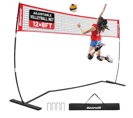 Bearwill 12’ Portable Adjustable Volleyball Net