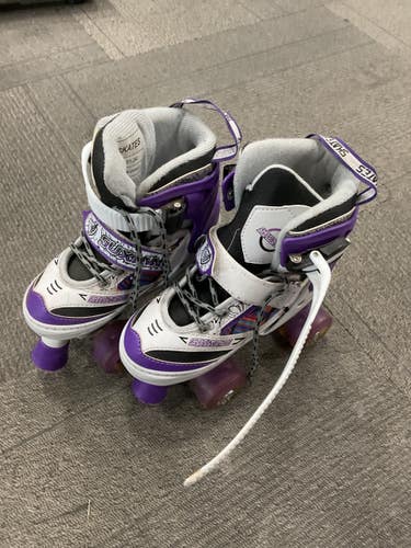 Used SUXIANG QUAD SKATES ADJ 1-3 Junior Roller Quad Skates Purple Adjustable 11614-S000244085