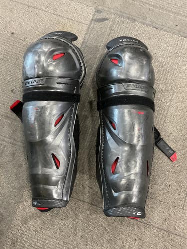 Used Bauer 3X PRO Intermediate Shin Guards Black 14" 11614-S000244069