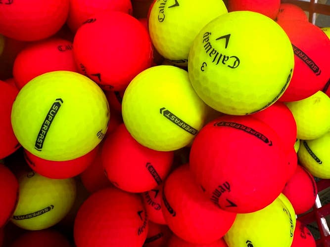 24 Near Mint AAAA Callaway Colored Matte Finish Superfast Used Golf Balls