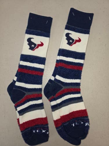 ST27 Mens NFL HOUSTON TEXANS Lot of 2 Crew Socks MEDIUM 5-10 NEW