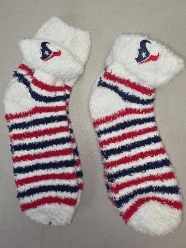ST34 Mens NFL HOUSTON TEXANS Lot of 2 Crew Socks MEDIUM 5-10 NEW