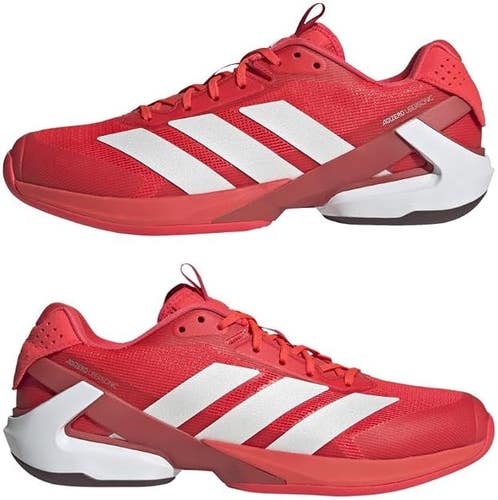 Adidas Mens Adizero Ubersonic 5 Tennis Shoes, Lucid Red/Zero Metalic, 8.5