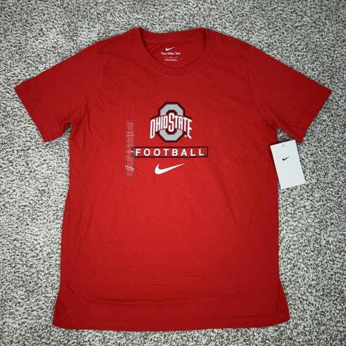 Ohio State Buckeyes Shirt Boys Large Red NCAA Football Nike Tee Cotton Game Day