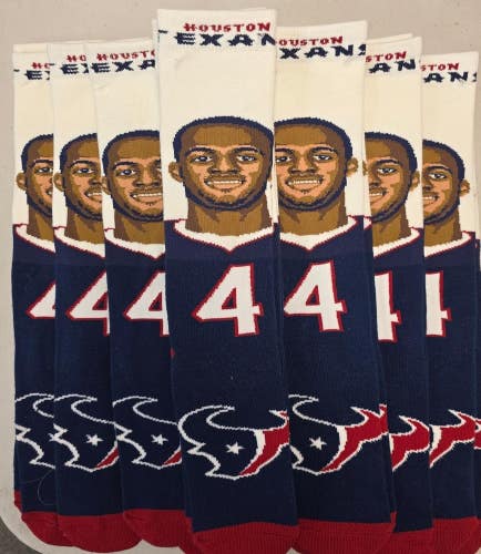 ST35 Mens NFL HOUSTON TEXANS Lot of 12 Crew Socks LARGE 8-13 NEW WATSON