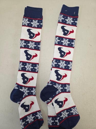 ST49 Mens NFL HOUSTON TEXANS Lot of 2 Crew Socks MEDIUM 5-10 NEW