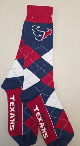 ST60 Mens NFL HOUSTON TEXANS Lot of 1 Crew Socks OSFM FREE SHIPPING