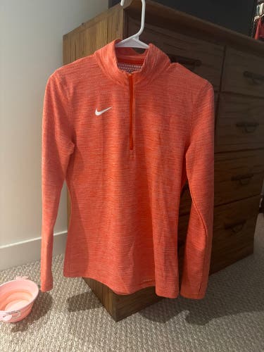 Orange Women's Nike waffled 1/4 Zip