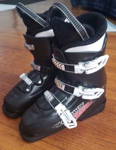 KIDS Ski Boots 22.0/SIZE 3.5 YOUTH SALOMON T-3 *USED* WASHED 266mm SHELL