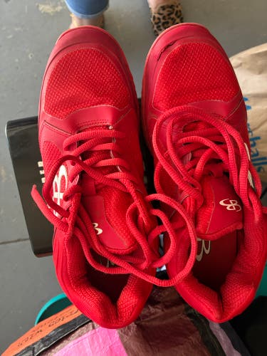 Red Men's Size M 6.5 (W 7.5) Adult Boombah Metal Cleats (Used)